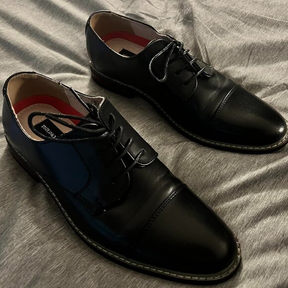 Bruno Marc Italy Men's 6-Black Classic Modern Formal Oxford Lace-Up Dress Shoes - Picture 1 of 9